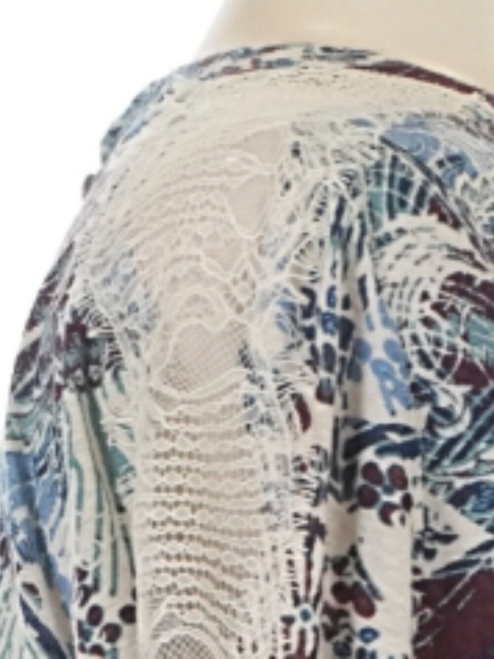 Free People  "New World Nouveau" Tulip Hem Front Cutout Long Sleeve Top - Size M - Picture 5 of 11